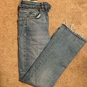 Zara Light Blue Cropped Jeans